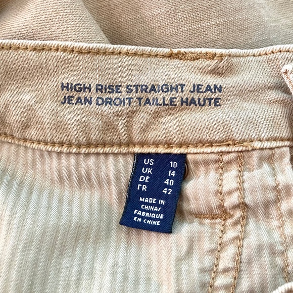 Women’s size 10 Lands’ End khaki high rise straight jeans in good condition - Picture 4 of 8